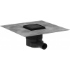 HANSGROHE RainDrain Brilliance podlahová vpusť, mriežka 10 x 10 cm, k položeniu dlažby zozadu krytu, matná čierna, 56250670