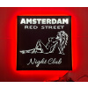 LED tabuľa AMSTERDAM RED STREET nad posteľ s podsvietením kabíny TIR LKW