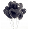 BALÓNY fóliové čierne SRDCE 8 ks 45 cm srdcia