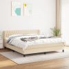 vidaXL Posteľný rám boxspring s matracom krémový 180x200 cm látka - Krémová - 57767-12734