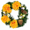 Jesenný veniec s oranžovými chryzantémami Ø30 cm