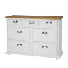 Masívna komoda WHITE HOME Slim COM122 Barevné provedení: Bílá patina K03 - hnědý vosk K15