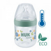Dojčenská fľaša na učenie NUK for Nature s kontrolou teploty S hnedá Zelená