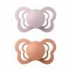 Bibs cumlíky silikón ortodonické 2 ks Couture 0 - 6 mesiacov Pink plum-peach