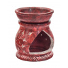 Sanu Babu Kamenná aromalampa, ručne vyrezávaná, červená, slon, 8x8x10cm
