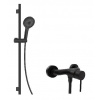kielle Oudee - Sprchový set s batériou, tyčou, hadicou a sprchovou hlavicou, matná čierna 10202SN14