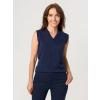 Dámska tmavomodrá pletená vesta s výstrihom do V 19180
