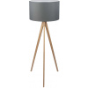 TK Lighting Treviso stojaca lampa 1x15 W sivá-drevo 5040