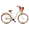 GOETZE Retro Bicykel STYLE 28″ 1 prevodový Pieskový + košík Košík: biely prútený