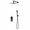 F-Design Seppia, podomietková sprchová sada, čierna matná-ružové zlato, FD1-SPA-7PSET-25
