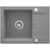 Granitový drez s odkvapkávačom ZORBA 580, do skrinky šírka 50 cm, metalický šedý