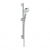 Hansgrohe Crometta - Sprchová sada 1 jet EcoSmart 9 l/min so sprchovou tyčou 65 cm, biela/chróm 26535400