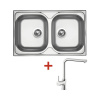 Nerezový drez s batériou CLASSIC 800 DUO 500 x 800 mm + batéria ELKA N92