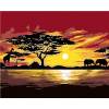 Maľovanie podľa čísel – Afrika žirafa a slony, 50 × 40 cm, bez rámu a bez napnutia plátna 8596530008088