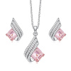 GRACE Silver Jewellery Stříbrná souprava šperků Swarovski Elements Marisa Rose, stříbro 925/1000 SET2076-S0003(3) Růžová 40 cm + 5 cm (prodloužení)