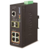 Planet IGS-5225-4P2S priemyselný L3 switch, 4x1Gb, 2x1Gb SFP, 4x PoE 802.3at 144W, dual 48-56VDC, -40~75, IP40