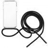 Kryt na mobil Fixed Pure Neck s čiernou šnúrkou na krk pre Apple iPhone 7/8/SE 2020/2022 FIXPUN-100-BK