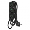 EMOS Predlžovací kábel 3 m / 3 zásuvky / čierny / PVC / 1,5 mm2 PC0313R
