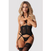 Obsessive Alliane corset & thong - korzet + tangá Farba: Čierna, Veľkosť: 2XL/3XL