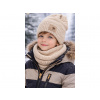 Fashionkids Chlapčenský zimný set – pletená čiapka a nákrčník Farba: Bežová, Veľkosť: 52-54