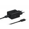 EP-T4511XBE Samsung USB-C 45W cestovná nabíjačka + USB-C datový kábel Black