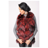 Max Original Leather Dámska kožušinová vesta ZHQP3083 (L 46-48) - Red - L