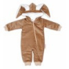 Baby Nellys Menčestrová kombinézka /overal s kožušinkou Cute Bunny - béžová, veľ. 62/68