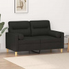 2místná pohovka s polštáři černá 120 cm textil Černý 3200817