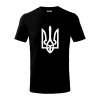 Ukrajina trojzubec veľký - Tričko detské bavlnené - 122 cm/6 rokov ( Čierna )
