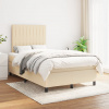 vidaXL Boxspring posteľ s matracom krémový 120x200 cm látka - Krémová - 177033-111210