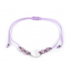 Náramek shamballa perleťové srdce Varianta: 7 fialová lila, Balení: 1 ks