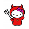 CUKROVÁ TLAČ jedlý obrázok na tortu Cukrová hmota Hello Kitty Diabol + MENO