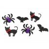 Filcová kočka, netopýr a pavouk s glitry, Halloween Varianta: mix variant, Balení: 6 ks