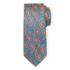 Klasická pánska kravata tyrkysová s oranžovým vzorom Paisley 17037