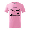 Psie yoga (Hana-creative) - Tričko detské bavlnené - 104-110cm / 3-4 roky ( Ružová )