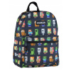 Single -Chamber School Backpack Minecraft Astra čierny, odtiene šedej a striebornej, odtiene zelenej, viacstoliteľnej 16 l (Jeden -chamber batoh pre chlapca Minecraft, Astra)