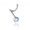 MINET Strieborný piercing do nosa s modrým zirkónom