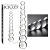 Icicles No. 2 - sklenené dildo s guľôčkami (priehľadné)