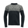 Vlněný svetr DEVOLD Bjornoya Wool Sweater - Ink / Offwhite Velikost: XL