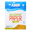 Dekoračný papier A4 Holografický žltý 250 g, sada 10 ks