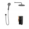 kielle Vega Sprchový set s batériou pod omietku, na 2 spotrebiče, s príslušenstvom EcoSpare a telesom, matná čierna 20618SP94