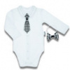 Dojčenské bavlnené body celorozopínacie s kravatou aj motýlikom Nicol Viki 56 (0-3m)