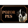 Grónsky pes - Kovová tabuľka POZOR PES