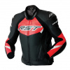Kožená bunda na motorku RST Tracktech Evo D3O černá/fluo červená vel. 50