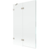Mexen Lunar, 2-krídlová vaňová zástena ľavá 110 x 150 cm, číre sklo, brúsená oceľ, 897-110-100-97-00-L