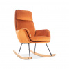 SIGNAL MEBLE Hojdacie kreslo HOOVER VELVET, dub/oranžová 179
