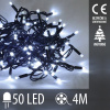 Vianočná led svetelná reťaz vnútorná - 50led - 4m studená biela