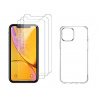 4PACK - 3x ochranné tvrdené sklo (s horným výrezom na prednú kameru) + priesvitný kryt - iPhone 12 mini