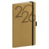 Vreckový diár Ajax 2026, zlatý, 9 x 15,5 cm