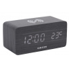 LED budík-hodiny 5933BK Karlsson s nabíječkou smartphonů 15cm